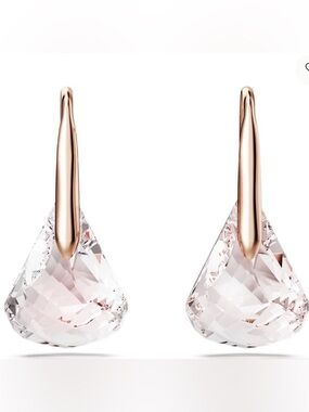 Swarovski Rose Gold and Pale Pink Faceted Drop Earrings